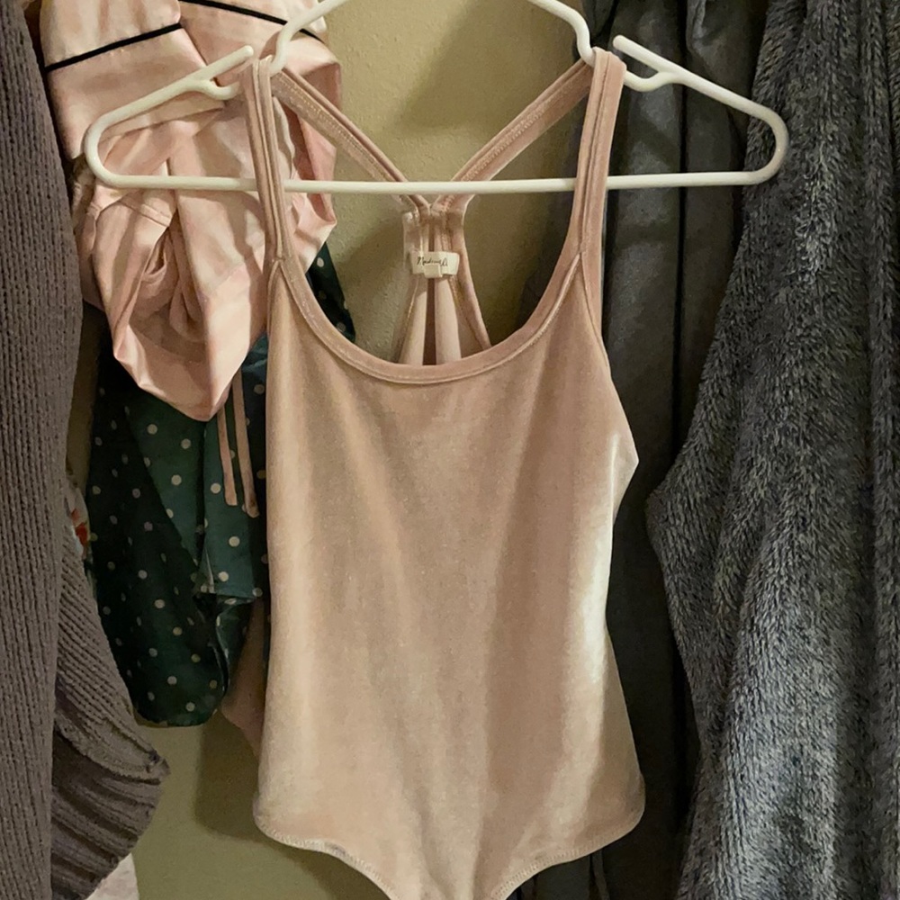 Madewell velvet bodysuit.
